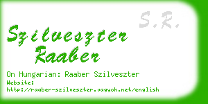 szilveszter raaber business card